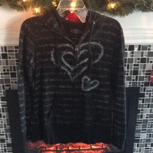 Cute heart zip up hoodie